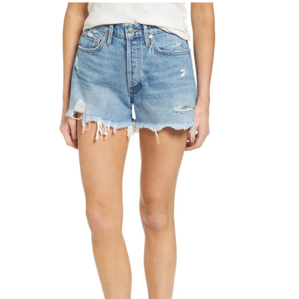 AGOLDE Parker Distressed Denim Shorts Size 25